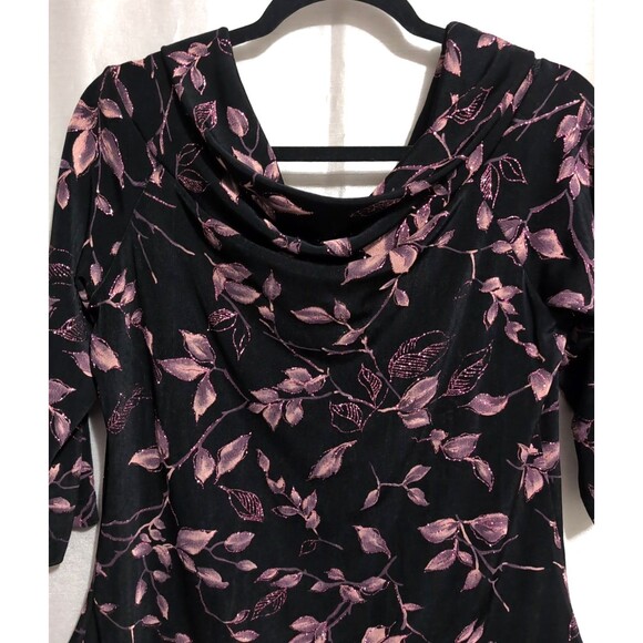 JBS LTD Top Metallic Pink Sparkle Cowl Neck/Back Vintage Size XL Holiday Festive - Picture 13 of 16